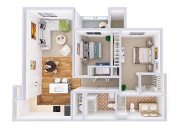 2 beds, 2 baths, 1,092 sqft, $2,443