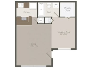 Studio, 1 bath, 407 sqft, $786