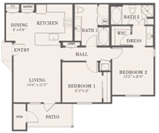 2 beds, 2 baths, 1,028 sqft, $1,503