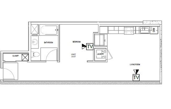 Studio, 1 bath, 554 sqft, $2,695, Unit 105