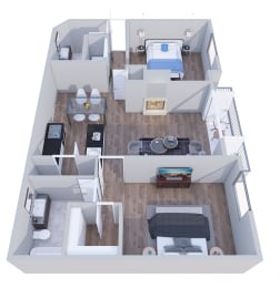 2 beds, 2 baths, 1,025 sqft, $1,444