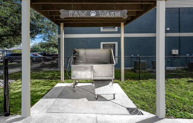 dog wash station at bark park