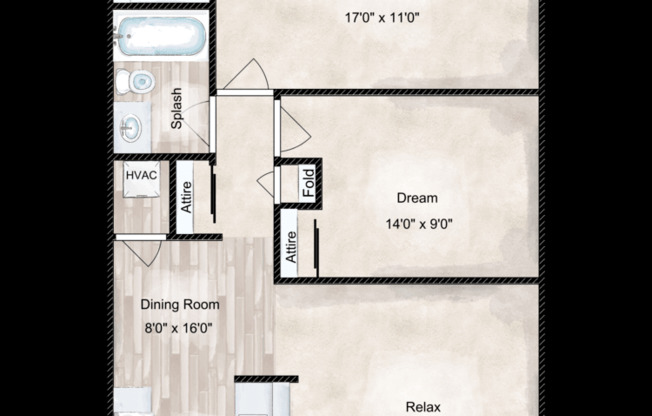 2 beds, 1 bath, 864 sqft, $1,060