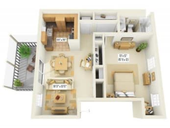 1 bed, 1 bath, 720 sqft, $1,398
