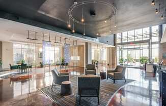 Modern Lobby with Concierge at Crescent at Fells Point by Windsor, Baltimore, Maryland