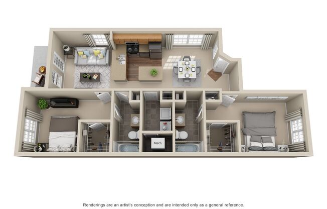 2 beds, 2 baths, 1,141 sqft, $1,715, Unit 147