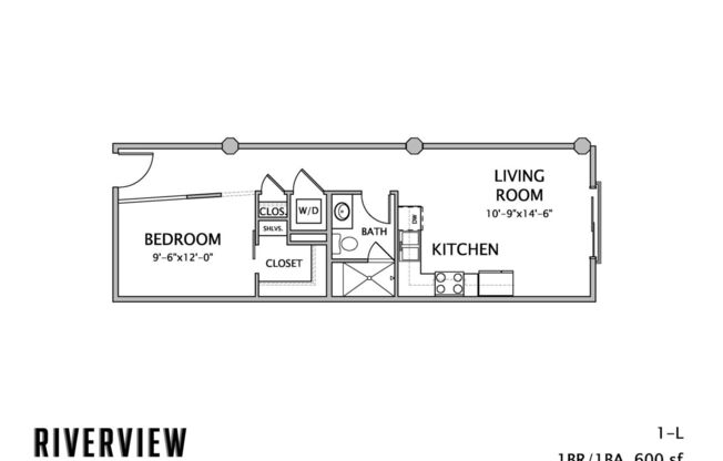 1 bed, 1 bath, 600 sqft, $1,585