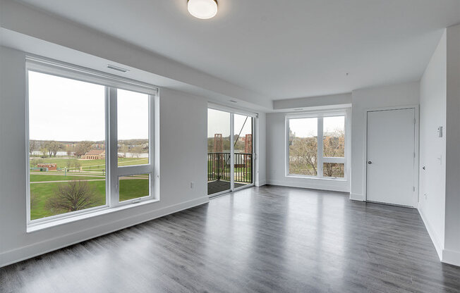 high ceilings and large windows