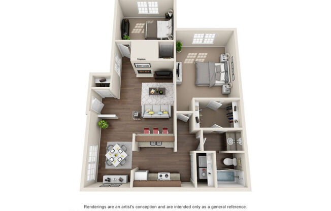 2 beds, 1 bath, 860 sqft, $1,525