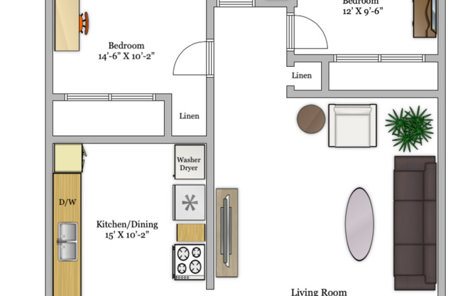 2 beds, 1 bath, $2,625, Unit Oak 278