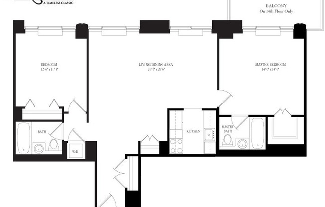 2 beds, 2 baths, $9,300, Unit 1711