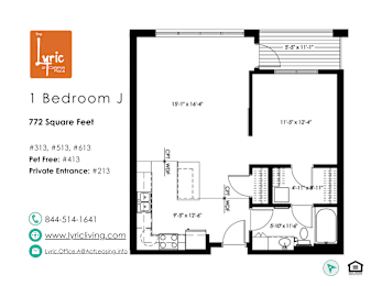 1 bed, 1 bath, 772 sqft, $1,795