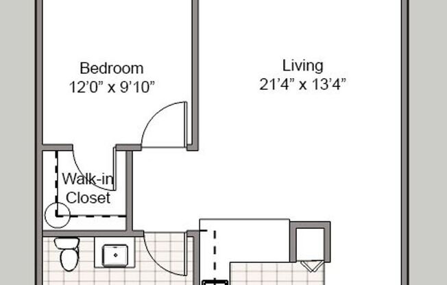 1 bed, 1 bath, 640 sqft, $1,800, Unit 210