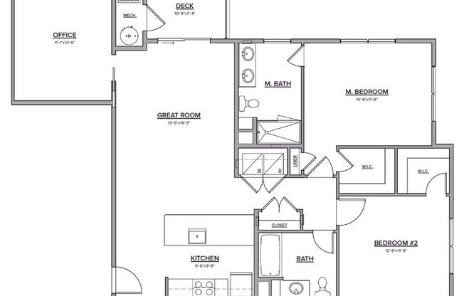 2 beds, 2 baths, 1,253 sqft, $2,795, Unit 3201