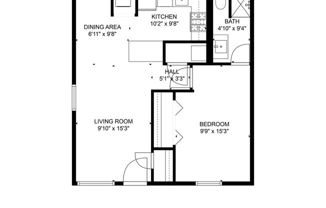 1 bed, 1 bath, 570 sqft, $1,050, Unit 6