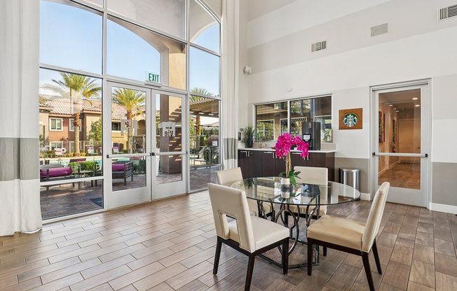 Clubhouse and Starbucks Coffee Station