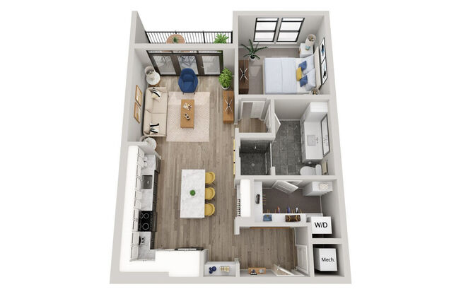 1 bed, 1 bath, 738 sqft, $2,443