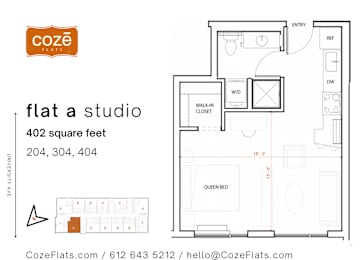 Studio, 1 bath, 402 sqft, $1,325