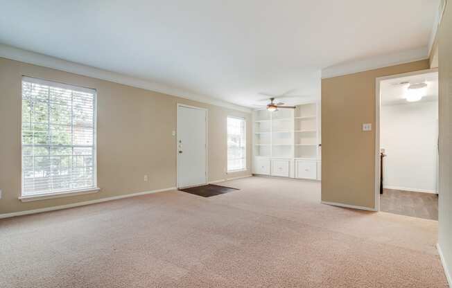 Built-In Living Room Storage at Allen House Apartments, 3433 West Dallas Street, Houston