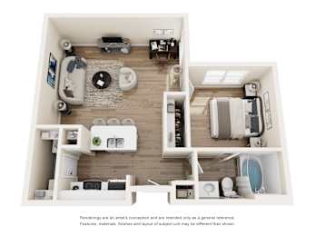 1 bed, 1 bath, 654 sqft, $1,100