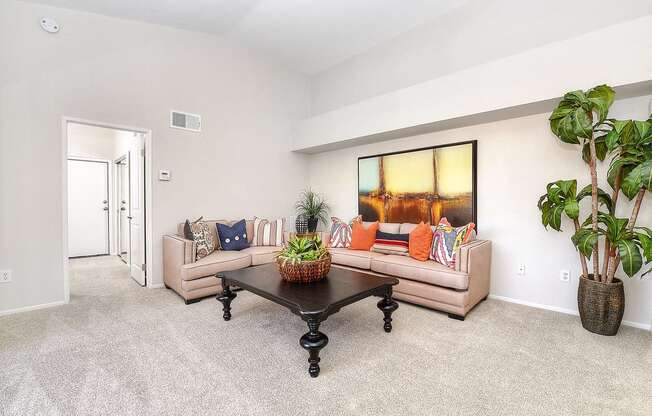 Living room of the Plan B at Bella Vista, Mission Viejo, CA