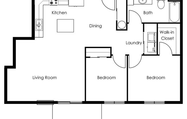 2 beds, 1 bath, 935 sqft, $1,025, Unit 108