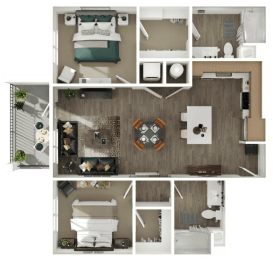 2 beds, 2 baths, 985 sqft, $1,900