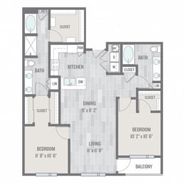 2 beds, 2 baths, 1,169 sqft, $2,068