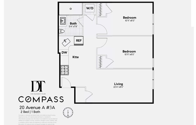 2 beds, 2 baths, $6,995, Unit 3A