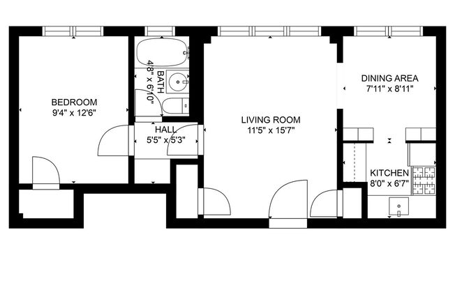1 bed, 1 bath, 621 sqft, $1,025, Unit 404