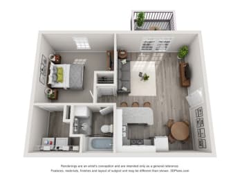 1 bed, 1 bath, 660 sqft, $1,290