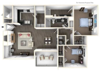2 beds, 2 baths, 1,283 sqft, $1,670