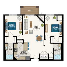 2 beds, 2 baths, 1,118 sqft, $1,895