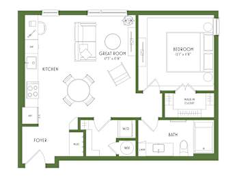 1 bed, 1 bath, 694 sqft, $1,780