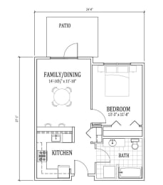 1 bed, 1 bath, 585 sqft, $1,250