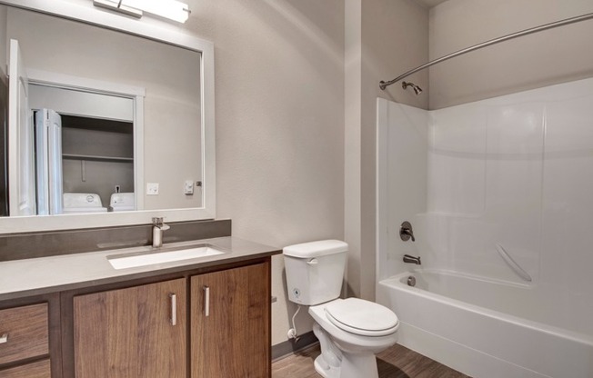 Bathroom with Extra Cabinet Space | Tualatin OR Apartments | River Ridge