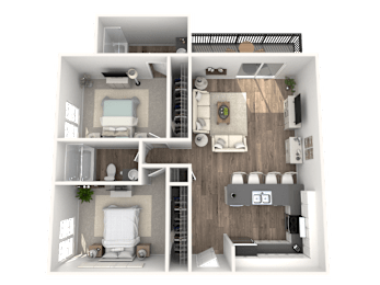 2 beds, 2 baths, 980 sqft, $2,760