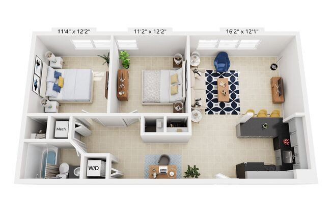 2 beds, 2 baths, 977 sqft, $1,799, Unit N357