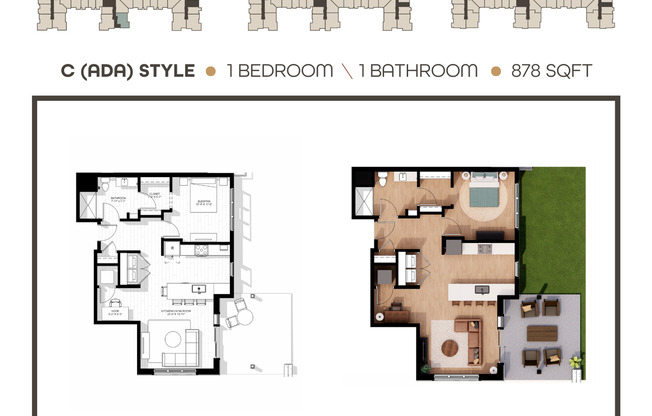 1 bed, 1 bath, 878 sqft, $2,195, Unit 101