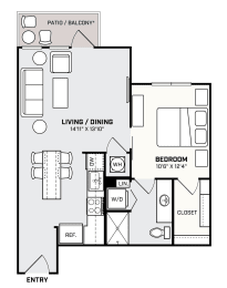 1 bed, 1 bath, 682 sqft, $1,410