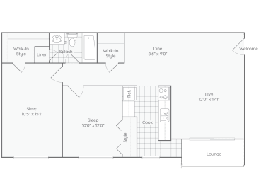 2 beds, 1 bath, 795 sqft, $1,895