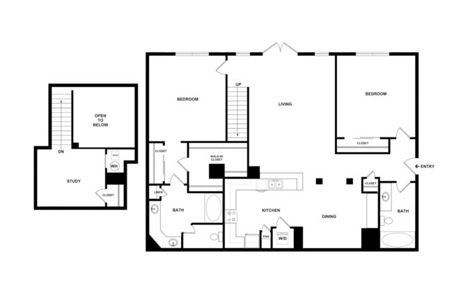 2 beds, 2 baths, 1,122 sqft, $1,520