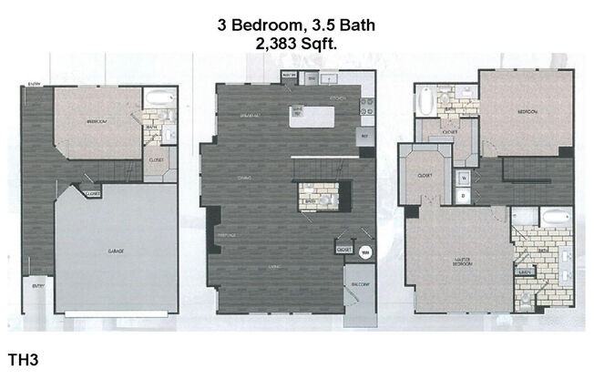 3 beds, 3.5 baths, 2,383 sqft, $3,964