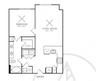 1 bed, 1 bath, 741 sqft, $1,275