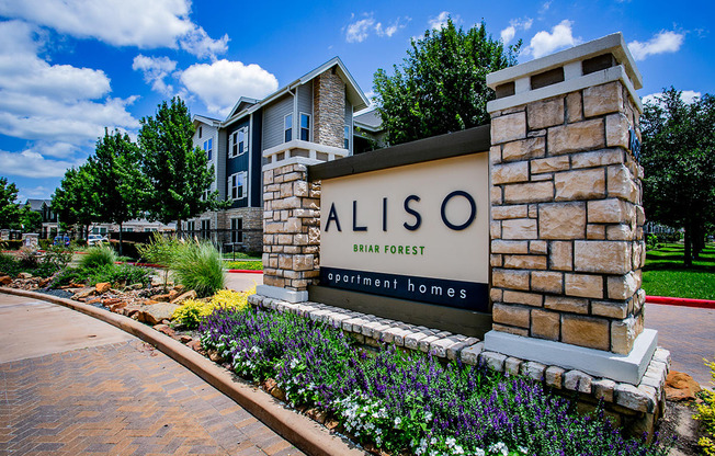 an image of the aliso sign at the entrance to the apartments at aliso vie
