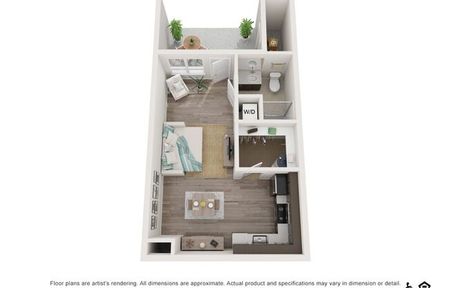 Studio, 1 bath, 450 sqft, $1,400