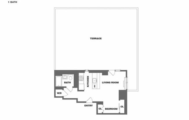 Studio, 1 bath, $3,700, Unit PH1D