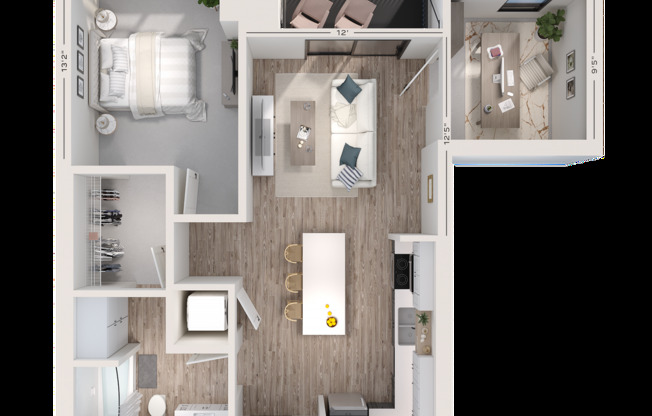 1 bed, 1 bath, 772 sqft, $1,975, Unit 611