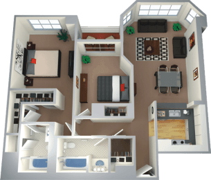 2 beds, 2 baths, 913 sqft, $5,575