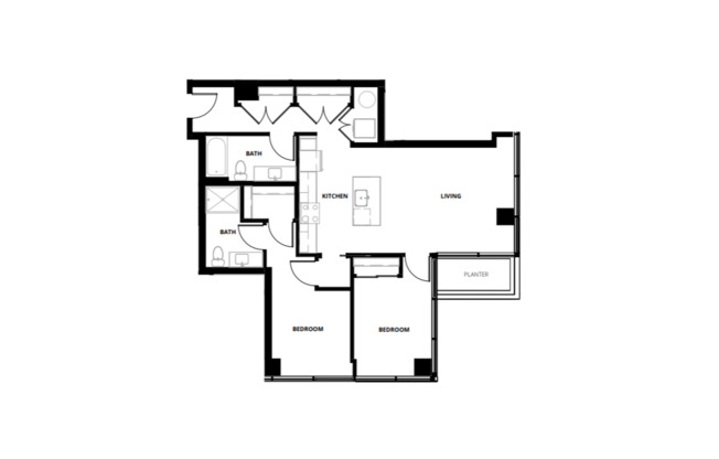 2 beds, 2 baths, 1,075 sqft, $4,325, Unit 410